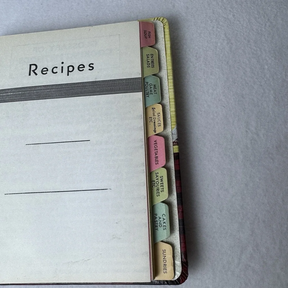Vintage My Favorite Recipes Binder Book Unused Spiral Bound Tabs Fruit‎ MCM
